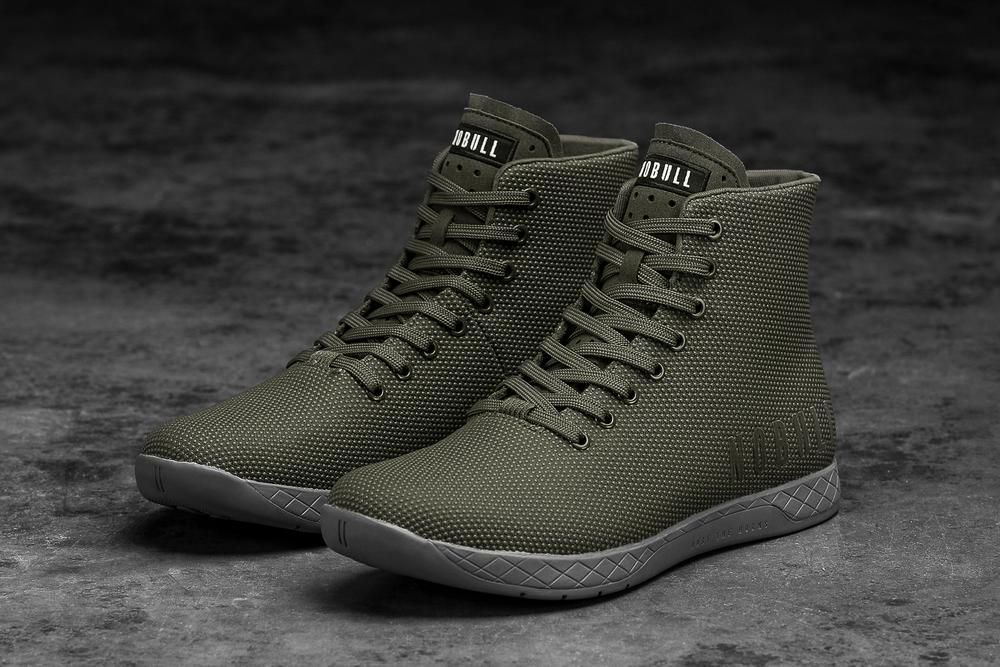 NOBULL Men's High-Top Training Shoes - Army Grey - Ireland (0392EBUXL)